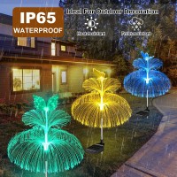 Solar Garden Lights Waterproof Newest Solar Outdoor Lights Double Layer Fiber Optic Jellyfish Lights For For Patio Pathway Lawn