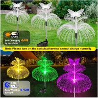 Solar Garden Lights Waterproof Newest Solar Outdoor Lights Double Layer Fiber Optic Jellyfish Lights For For Patio Pathway Lawn