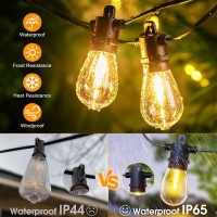 Outdoor String Lights With Remote - Dimmable 50Ft Ip65 Waterproof Patio Lights With Edison Bulbs Hanging Lights Outside For Backyard Garden Porch Deck Balcony