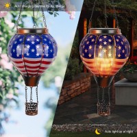 Zphomeing Solar Lantern Hot Air Balloon With Flickering Flame Decor Outdoor Waterproof Hanging Solar Lights For Patio Yard Garde