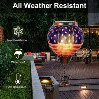 Zphomeing Solar Lantern Hot Air Balloon With Flickering Flame Decor Outdoor Waterproof Hanging Solar Lights For Patio Yard Garde