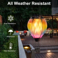 Zphomeing Solar Lantern Hot Air Balloon With Flickering Flame Decor Outdoor Waterproof Hanging Solar Lights For Patio Yard Garde