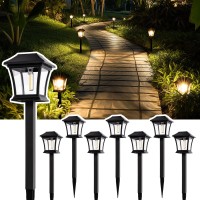 Gigalumi Solar Pathway Lights 8 Pack Solar Lights Waterproof Outdoor Path Light For Garden Yard Patio Lawn Porch Walkway Backya