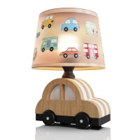 Kids Dimmable Table Lamp Child Safe Natural Wood Creative Design Ul Certified 13 Inch Handmade Small Nursery Lamp Great For