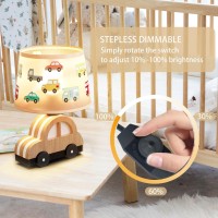 Kids Dimmable Table Lamp Child Safe Natural Wood Creative Design Ul Certified 13 Inch Handmade Small Nursery Lamp Great For