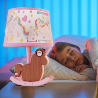 Kids Dimmable Table Lamp Child Safe Natural Wood Creative Design Ul Certified 13 Inch Handmade Small Nursery Lamp Great For