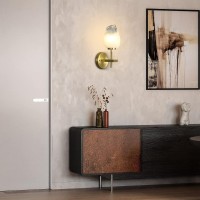 Fulesi Gold Wall Sconces Modern Bath Wall Mounted Light Fixtures With G9 Crystal Shade Brass Indoor Wall Sconces Bathroom Vanity Light For Mirror Kitchen Living Room Hallway