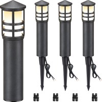 Sunvie 4Pack Low Voltage Pathway Lights 3W 3000K 1224V Led Low Voltage Landscape Lights Cri 90 Aluminum Outdoor Pathway Lands