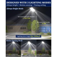 Gefolly 4200W Solar Street Light Outdoor Wide Angle 350000Lm 3000K4000K6500K Commercial Parking Lot Lights Dusk To Dawn Ip67