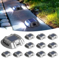 Pasamic Driveway Lights Solar Powered Led 12 Pack Outdoor Solar Driveway Lights Aluminum Dock Marine Lights Ip65 Waterproof S