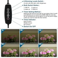 Mosthink Led Grow Light Strips For Indoor Plants Full Spectrum 4 Packs Grow Light With Auto Timer 3612H Dimmable Sunlike Gro