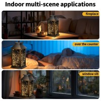 Aytpu Solar Lanterns Outdoor Waterproof Hanging Vintage Led Fairy Lights Lantern Upgraded Solar And Aaa Battery Powered For Ou