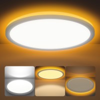 Deeplite Led Flush Mount Ceiling Light With Night Light 12 Inch 29W 3000K4000K6000K Adjustable Prism Eyecaring Flat Ceiling