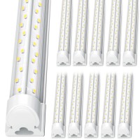 Vshape 10 Pack 100W 8Ft Led Shop Lights Super Bright 13000Lm 5000K T8 Led Garage Light 8 Foot No Rf Fm Interference Linkable