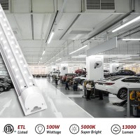 Vshape 10 Pack 100W 8Ft Led Shop Lights Super Bright 13000Lm 5000K T8 Led Garage Light 8 Foot No Rf Fm Interference Linkable