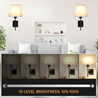 Battery Operated Wall Sconce Set Of Two Rechargeable Wireless Wall Lights With Remote Dimmable 10100 Color Adjustable