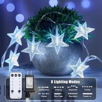 Star String Lights Plug In 33 Ft 100 Led Star Fairy String Lights With Remote And Timer 8 Modes Waterproof For Bedroom Tent L