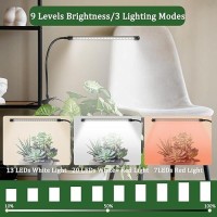 Led Grow Lights For Indoor Plants 6000K Clip Plant Light With White Red Leds Grow Light Strips For Seed Starting 9 Dimmable Le