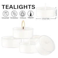 White Tea Lights Candle Bulk In Clear Cup 35 Hours Unscented Smokeless Votive Candles For Wedding Parties Birthdays Valentines