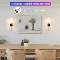 Battery Operated Wall Sconces Set Of Two Wireless Wall Sconce With Remote Control Indoor Dimmable Battery Operated Wall Lamp L