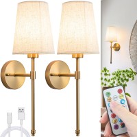 Battery Operated Wall Sconces Set Of Two Wireless Wall Sconce With Remote Control Indoor Dimmable Battery Operated Wall Lamp L