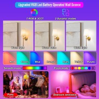 Battery Operated Wall Sconces Set Of Two Wireless Wall Sconce With Remote Control Indoor Dimmable Battery Operated Wall Lamp L