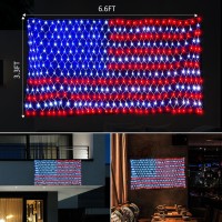 American Flag Lights, Waterproof Led Us Flag Net Light, Outdoor Waterproof Patriotic Lights Hanging Ornaments For Memorial Day, Garden, Holiday, Party Decoration, Christmas Decorations