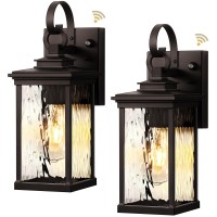 Vianis 2 Pack Dusk To Dawn Outdoor Wall Sconce Oil Rubbed Bronze Exterior Wall Lantern Lighting For House 100 Aluminum Waterp