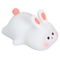 Cute Rabbit Silicone Light For Bedroom Baby Room Study, Usb Rechargeable Touch Bunny Lamp With Soft Tap Control