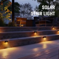 Niorsun Solar Lights For Outside 12 Pack Led Outdoor Stair Lights Warm White Solar Deck Lights Solar Fence Lights Outdoor Water