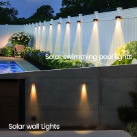 Niorsun Solar Lights For Outside 12 Pack Led Outdoor Stair Lights Warm White Solar Deck Lights Solar Fence Lights Outdoor Water