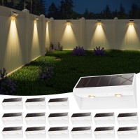 Niorsun Solar Outdoor Lights 16 Pack Led Solar Fence Lights Warm White Solar Deck Lights Outdoor Solar Lights Ip65 Waterproof F