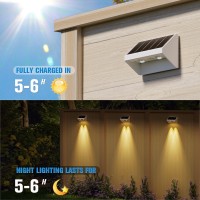 Niorsun Solar Outdoor Lights 16 Pack Led Solar Fence Lights Warm White Solar Deck Lights Outdoor Solar Lights Ip65 Waterproof F