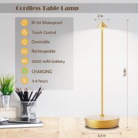 Ztflos Rechargeable Cordless Table Lamp Outdoor Table Lights 6000 Mah Portable Touch Battery Powered Table Lamp Led Minimalist T