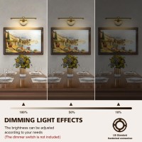 7Degobii Picture Light Dimmable Hard Wired 1575 Inch Adjustable Swing Arm Brass Wall Lights For Pictures Led Display Light For