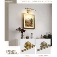 7Degobii Picture Light Dimmable Hard Wired 1575 Inch Adjustable Swing Arm Brass Wall Lights For Pictures Led Display Light For