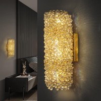 Crystal Wall Sconces Modern Beaded Crystal Wall Light Fixtures Indoor Gold Wall Lamp Crystal Vanity Wall Mount Lamp Elegant Wall