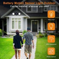 Battery Powered Motion Sensor Lights Outdoor Wireless Motion Detected Led Flood Lights Ip65 Waterproof Motion Sensing Dual He