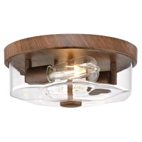 Luminzone Flush Mount Ceiling Light With Clear Glass Shade 2Light Indoor Outdoor Farmhouse Lighting Flush Mount Lights For Kit