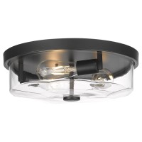 Luminzone Flush Mount Ceiling Light With Clear Glass Shade 3Light Indoor Outdoor Farmhouse Lighting Flush Mount Lights For Kit