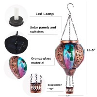 Hot Air Balloon Solar Lantern Hummingbird Lights Flickering Flame Solar Hanging Lights For Outside Waterproof For Garden Yard P