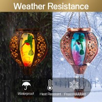 Hot Air Balloon Solar Lantern Hummingbird Lights Flickering Flame Solar Hanging Lights For Outside Waterproof For Garden Yard P