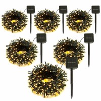 Syouhome 6 Pack Solar String Lights Outdoor 600 Led Extralong 264Ft Solar Lights Outdoor With 8 Lighting Modes Ip65 Waterproo