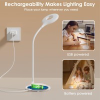 Small Desk Lamps For Home Office Rechargeable Kids Desk Light Battery Operated Adjustable Brightness Modes Flexible Goosen