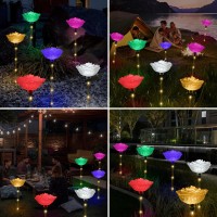 Behiller Solar Garden Lights Outdoor Waterproof Newest 6Packs Multicolor Bigger Rose Flowers Lights Christmas Decor Solar Pathwa