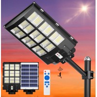 Gefolly 2000W Solar Street Lights Outdoor 280000Lm Commercial Parking Lot Light Dusk To Dawn 6500K Solar Security Flood Motion