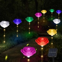 Solar Rose Lights Outdoor For Christmas Yard Decorations 6Pack Bigger Rose Flowers For Unique Housewarming Gifts Solar Christmas