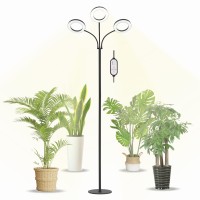 Geciliaoran Grow Light For Indoor Plants Full Spectrum Led Halo Plant Lights With Stand Floor Standing Growing Lamp With Adjus