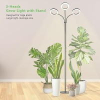 Geciliaoran Grow Light For Indoor Plants Full Spectrum Led Halo Plant Lights With Stand Floor Standing Growing Lamp With Adjus