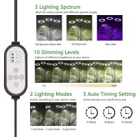 Geciliaoran Grow Light For Indoor Plants Full Spectrum Led Halo Plant Lights With Stand Floor Standing Growing Lamp With Adjus